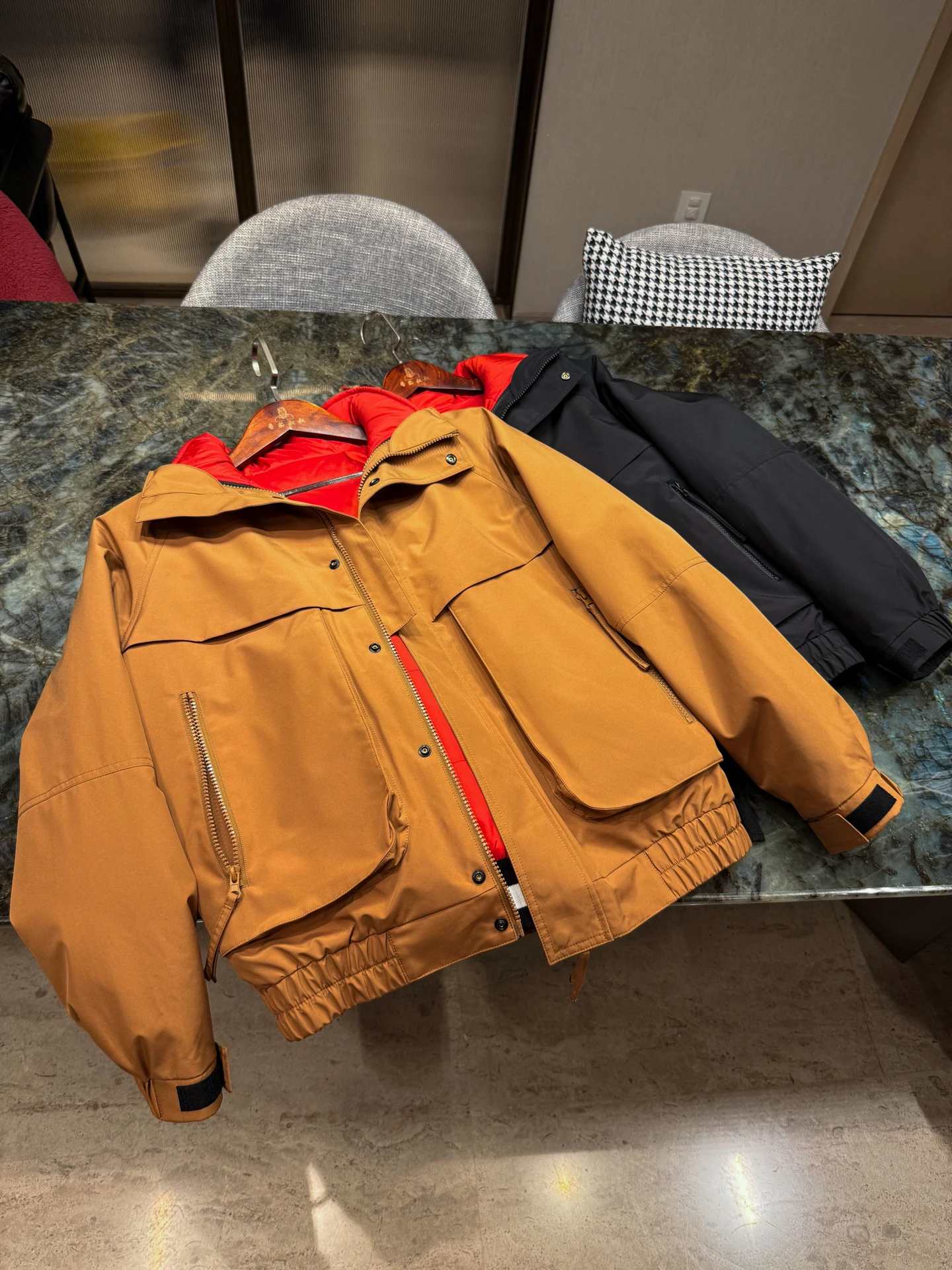 

Outdoor Tech Fabric Fce Lined Detachable Cotton Jaet Men's Winter Warmable Two Piece Set BALMIE Casual Hooded Coat