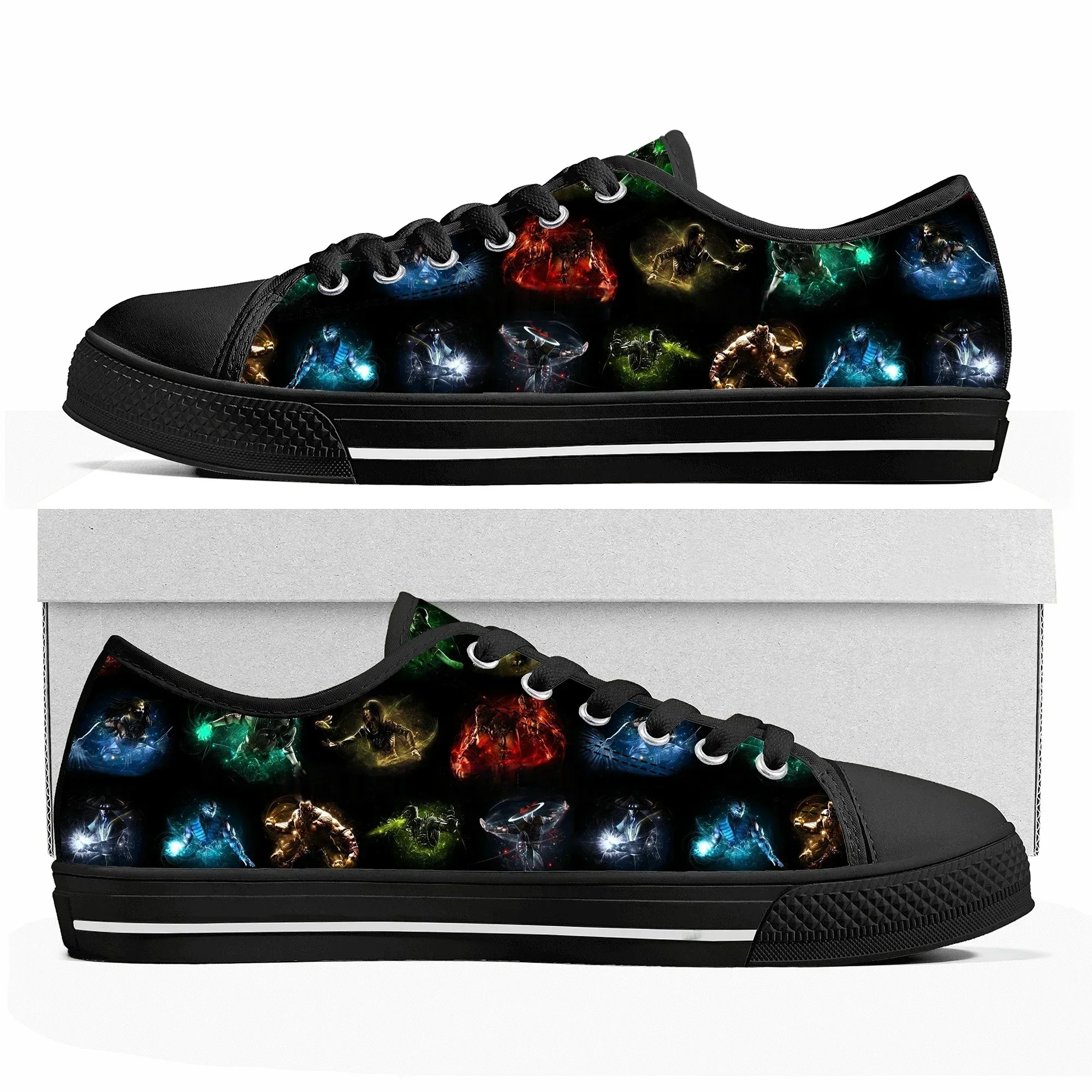 

Mortal Kombat Custom Low Top Sneakers Hot Cartoon Game Womens Mens Teenager Shoes Casual Tailor Made Canvas Sneaker