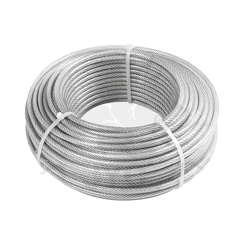 Stainless Steel Wire Rope Transparent PVC Plastic Coating Steel Wire Clothesline Cable Ropes Rigging Deck Railings Soft Lines