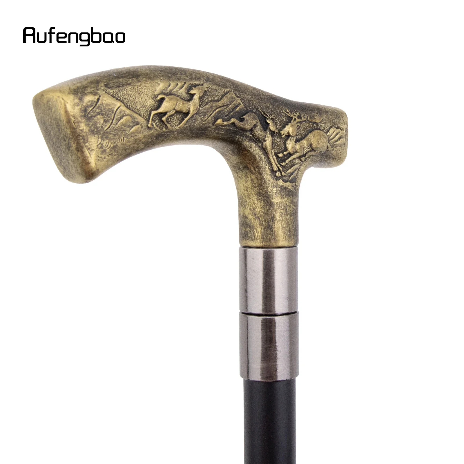 الراتنج الأصفر الغزلان عصا للمشي موضة ديكور الصلب عصا أنيقة تأثيري قصب مقبض Crosier أداء المرحلة قصب 93 سنتيمتر