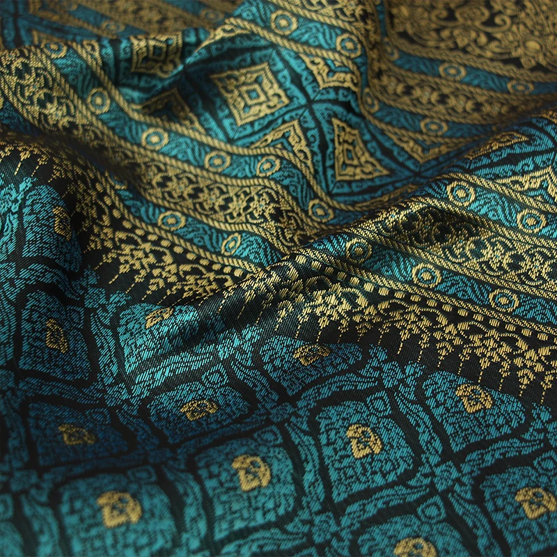 

100*100cm Ethnic Style Brocade Jacquard Fabric Southeast Asia Fabric For Diy Sewing Dai Thai Skirt Tube Dress Dance Costume