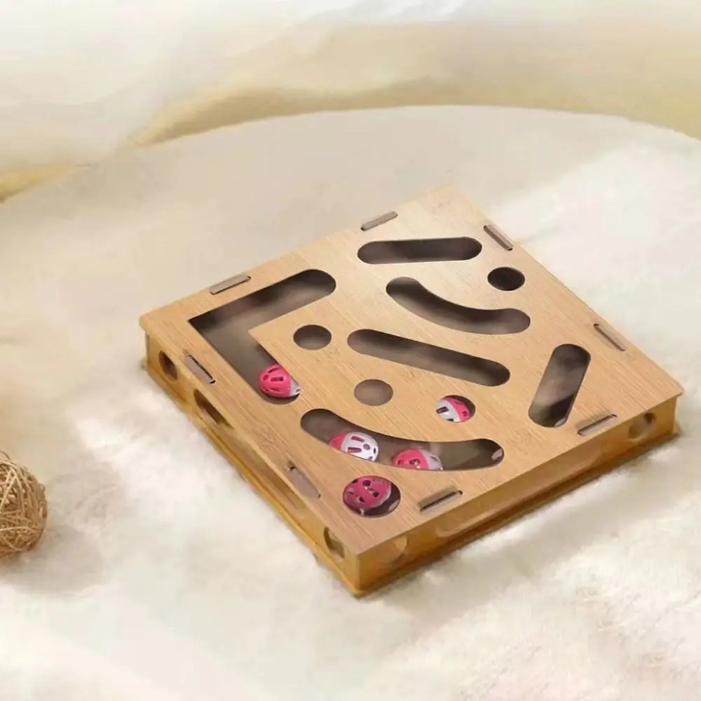 

Stimulation Mental Box Multi Hole Cat Maze Toys Unique With 2 Balls Interactive Cat Toy Cat Track Toy Interactive Game
