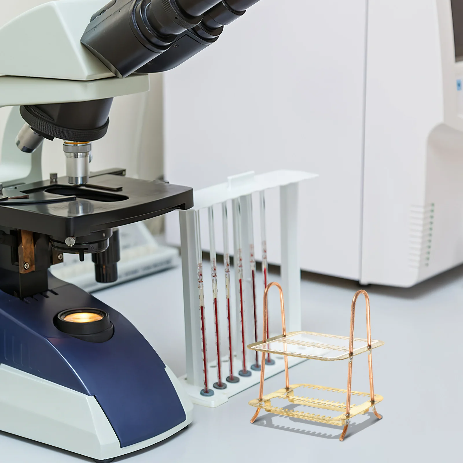 

Laboratory Microscope Slides Rack Sturdy Metal Saving for Experiments and Scientific Analysis Microscope Slides Rack