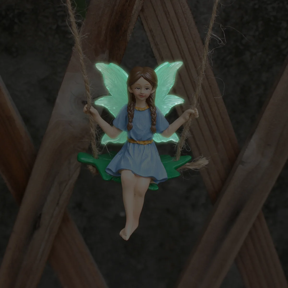 Resin Fairy on Swing- Handmade Garden Decor for Indoor & Outdoor Walls‌