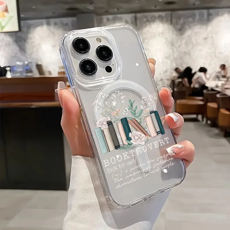 Book Lover Design Magnetic Acrylic Clear Phone Case for For iPhone 17 16 15 14 13 12 11 Pro 16E XR XS 7 8 Plus SE 2022 PC Cover - view 3