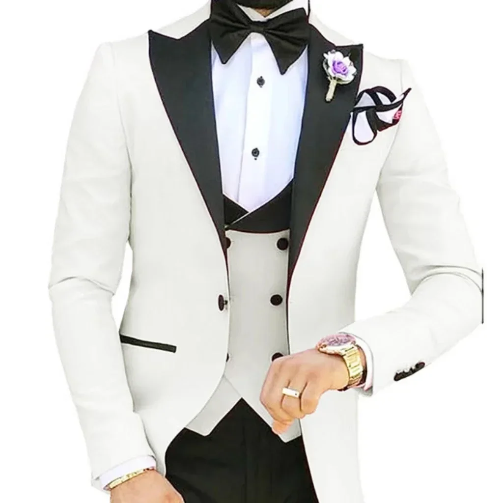 Men Suits High Quality 2024 Peak Lapel One Button Groom\'s Wedding Suit Sets Of Clothes For Men Evening Dress Performance