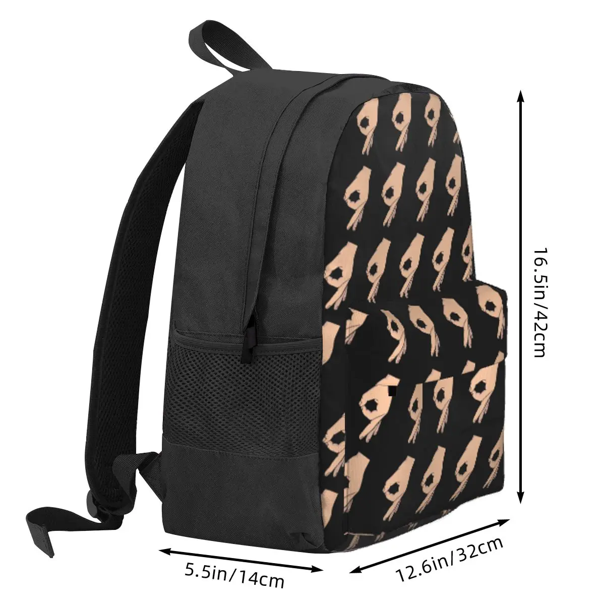 Circle Game Hand Gotcha Meme Made You Look Student Backpack School Bag Hiking Travel Daypack for Men Women Bookbag Shoulder Bags
