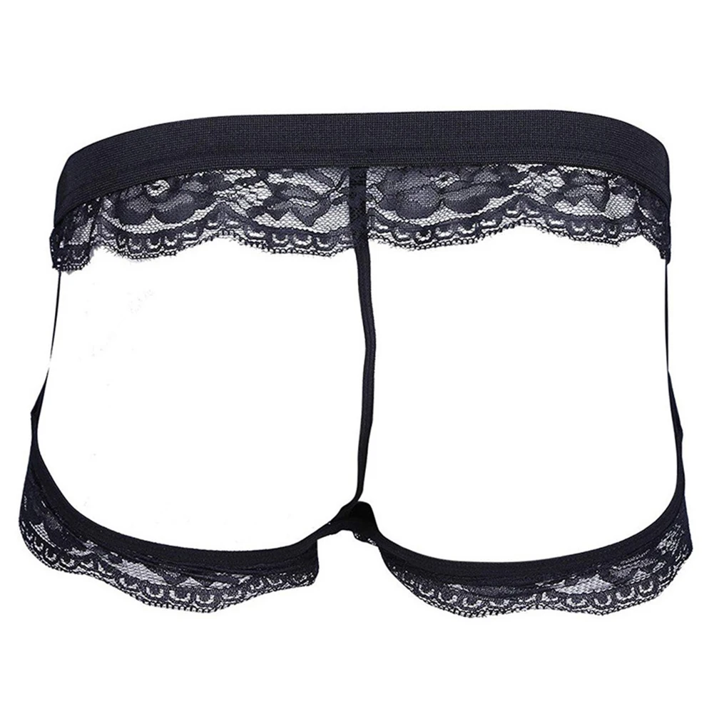

Мужское кружевное нижнее белье-стринги с улучшенным дизайном мешочки для комфортной посадки, сексуальные трусы-бикини черного цвета, размеры от S до XL, новое поступление