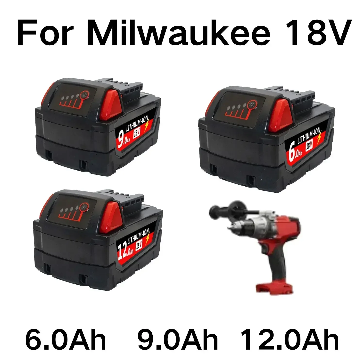 

18V For Milwaukee M18 Battery M18B6 XC 9.0 Ah Li-Ion 48-11-1860 48-11-1852 Or 48-11-1850 48-11-1840 Cordless Power Tools