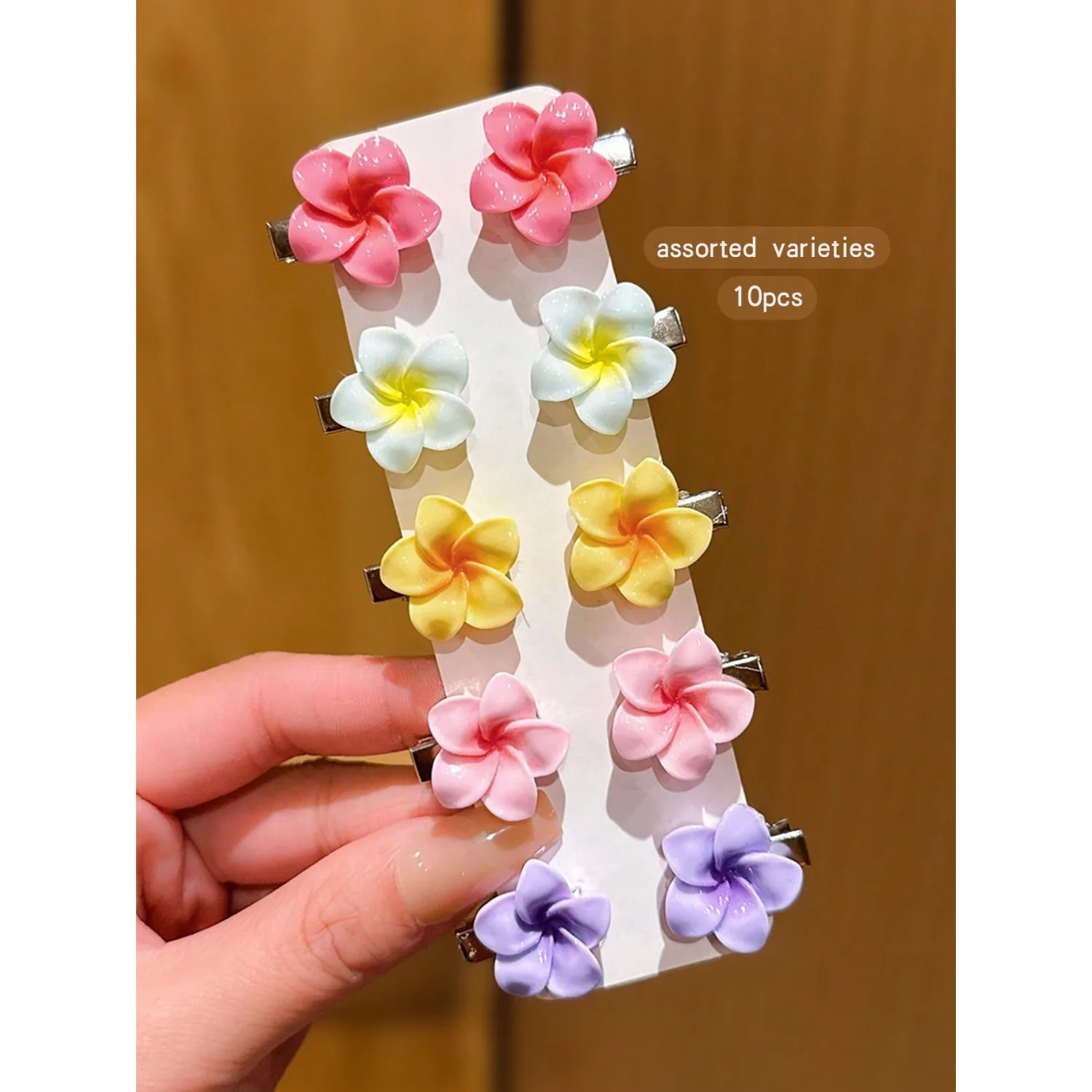 

10pcs Colorful Cute Floral Hair Clips, Affordable Daily Hair Accessories
