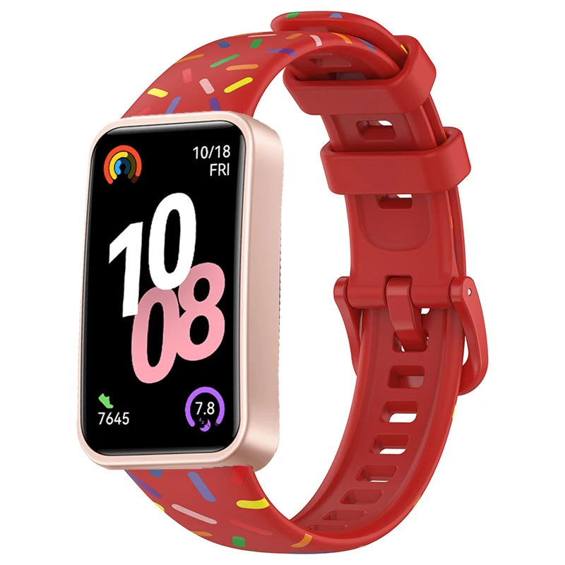 حزام سيليكون مطبوع رياضي لهواوي باند 10 9 8 سوار معصم ناعم قابل للتنفس لهواوي باند 10 9 كوريا قابل للاستبدال