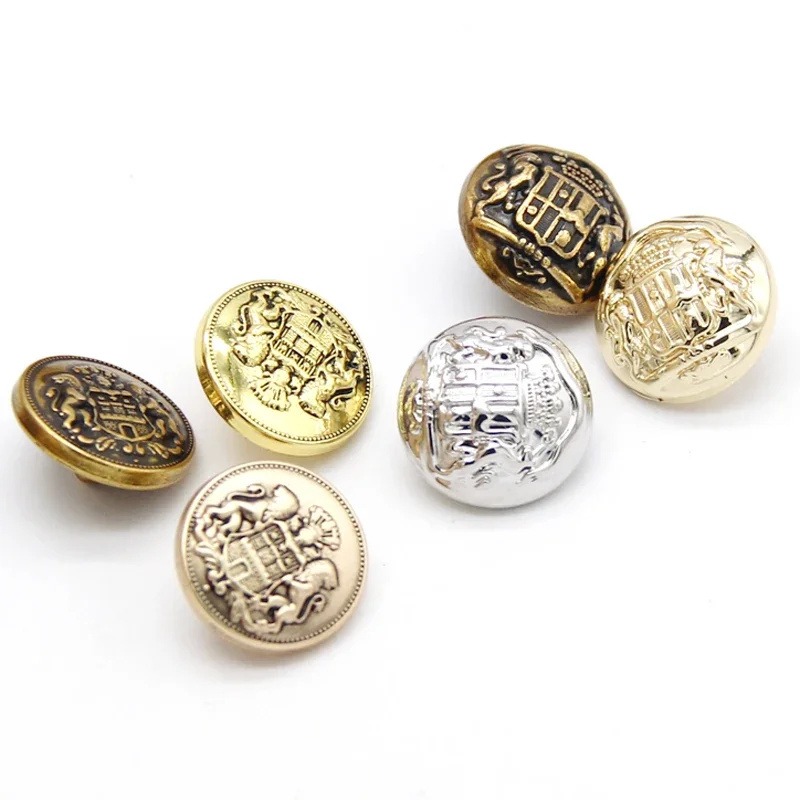 HENGC 6pcs Lion Goldon Metal Coat Buttons For Clothing Garment Sweaters Pants Coat Decorations Sewing Accessories Wholesale