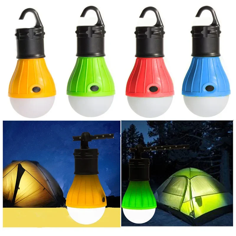 Mini Flashlight Battery Powered 3 Mode Camping Lantern Outdoor Waterproof Emergency Lamp Portable Hanging Tent Light For Fishing