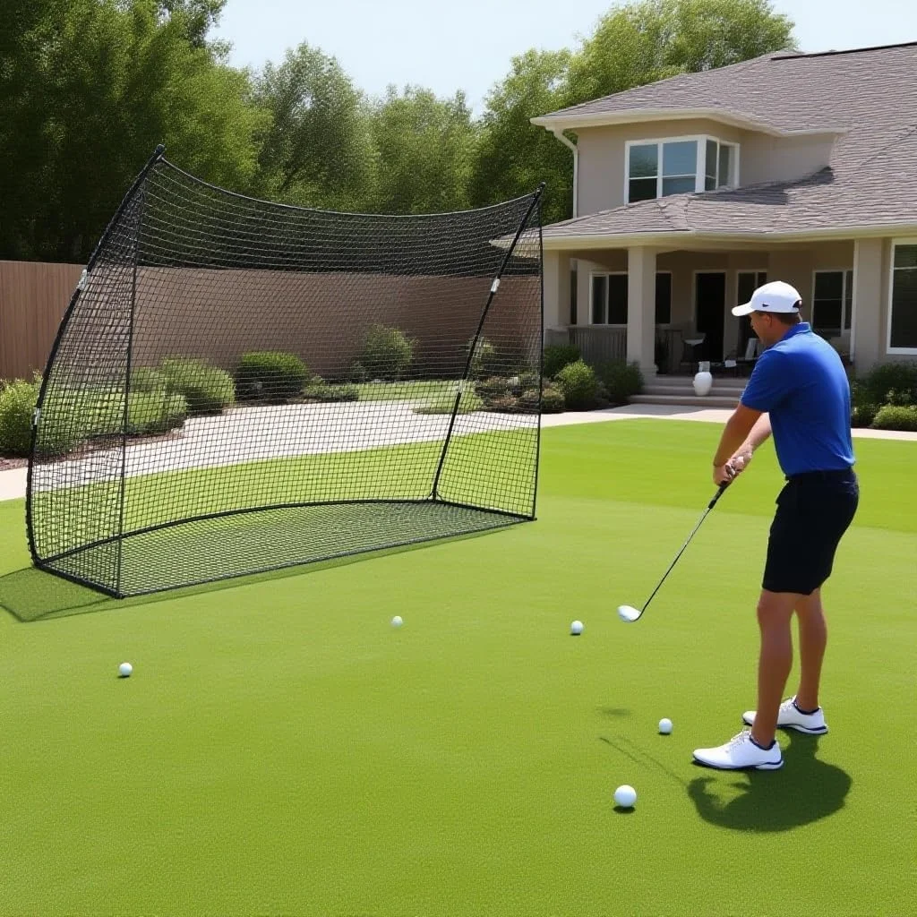 Golf Practice Net for Indoor/Outdoor, Golf Hitting Net with Carry Bag, Hitting Aid Net for Driving Chipping Training Swing