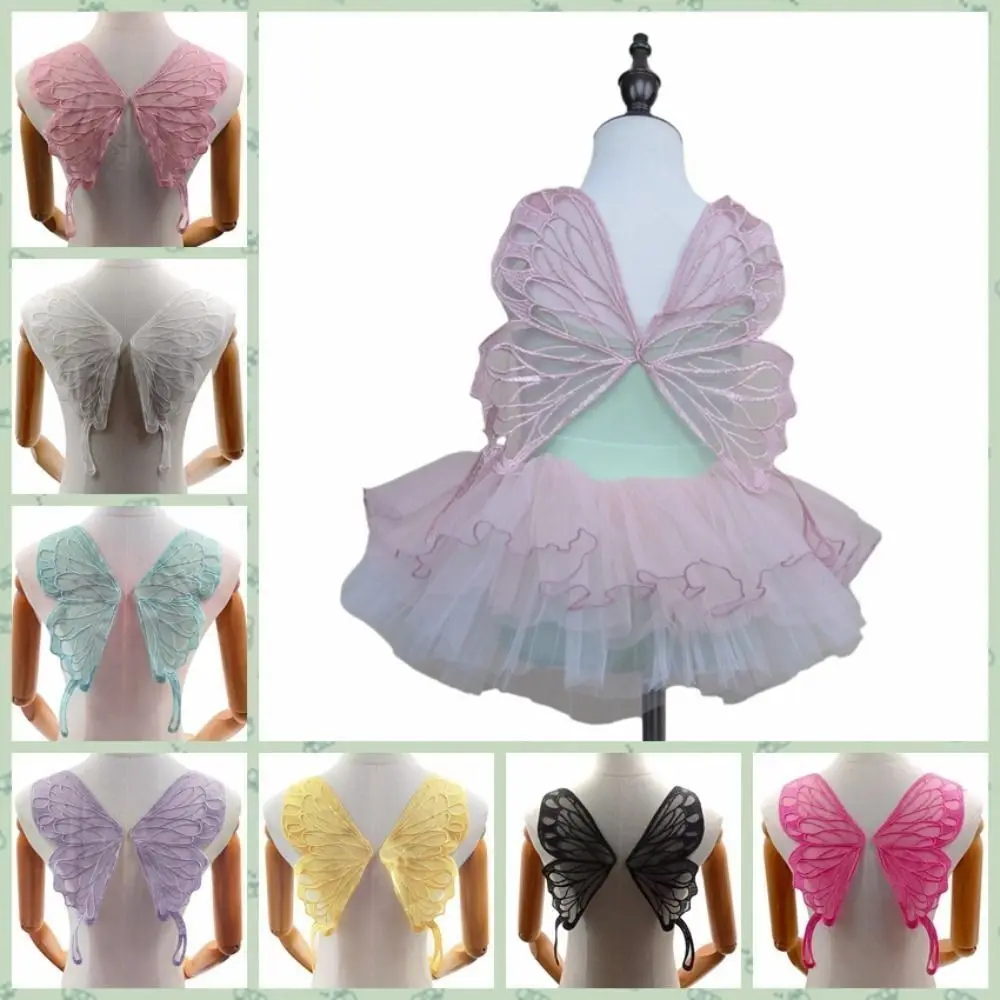 Polyester fabric Organza Butterfly Wings Patch High Quality DIY Decorative Mesh Clothing Stickers 3D Wings Patch