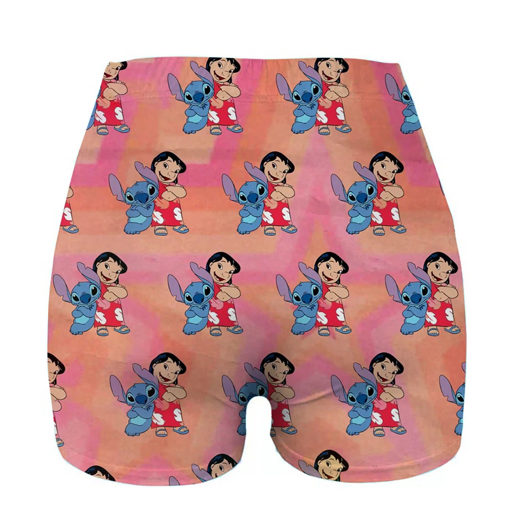 Pantaloncini da yoga da allenamento Kawaii con motivo Lilo e punto personalizzati da donna Pantaloncini da pallavolo da corsa atletica da palestra