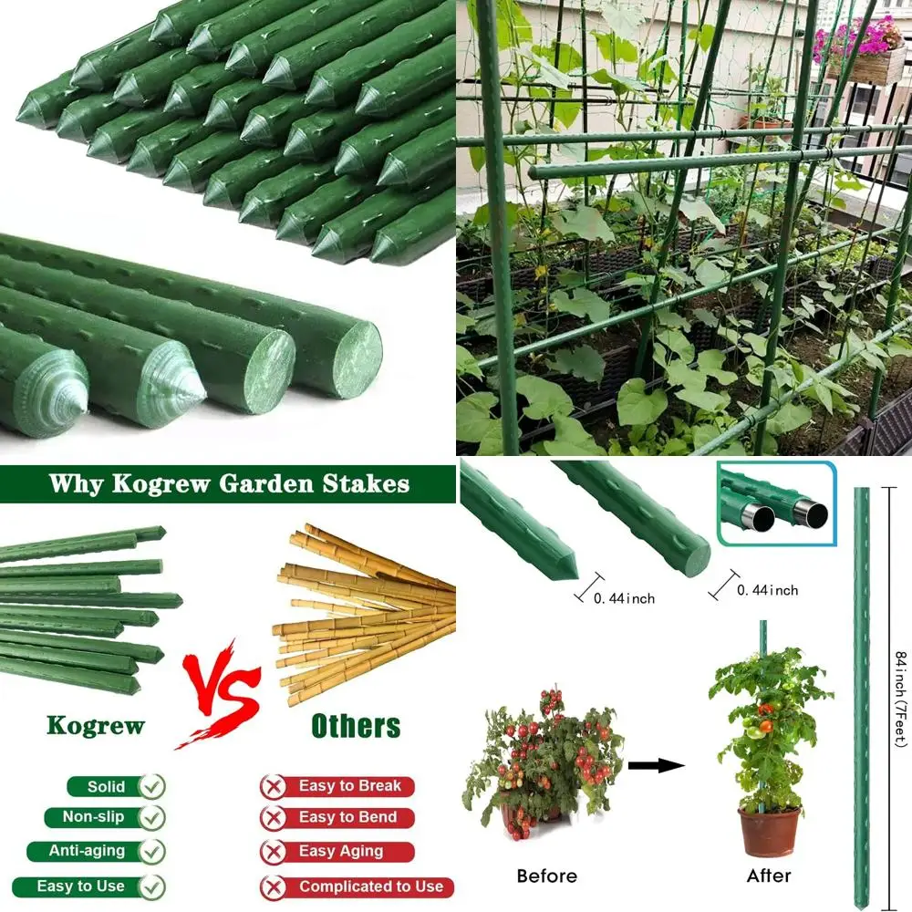 

Garden Plant Stakes for Potted Tomatoes, Cucumbers, Strawberries, and Beans - 25 Pack Support Stakes