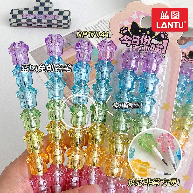 2PCS/Set Kawaii Mechanical Pencils Free 32 Pen Refills Included Cute HB Non Sharpening Pencils Student-Specific Stationery