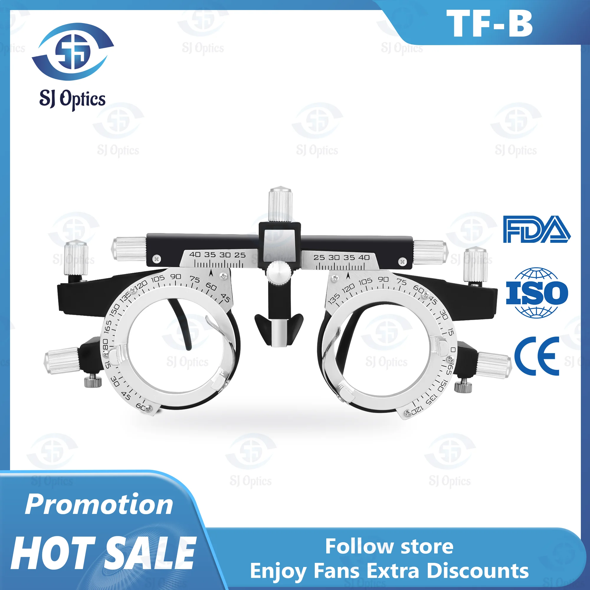 TF-B Quality Universal Trial Lens Frame PD 50-80mm Optical Tool Fully Adjustable Universal Type Ophthalmic Equipment Trial Frame