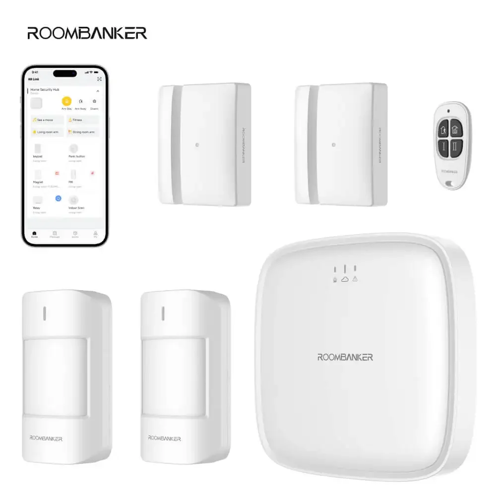 Home Security Alarm System Sensor, Door Magnetic Sensor, Keyfob with Free DIY Alarm Monitoring App