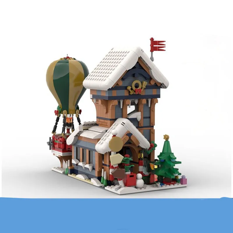 1439 個 MOC モジュラー街並み冬郵便局モデルクリスマスギフトビルディングおもちゃブロック建設クリエイティブアイデア