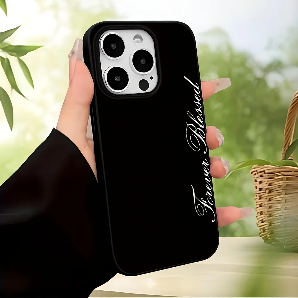 Forever Blessed Künstlerisches Muster Handyhülle für iPhone 18 17 Air 16 e 15 14 13 12 11 Pro Max Plus SE 2020 2022 Funda Coque