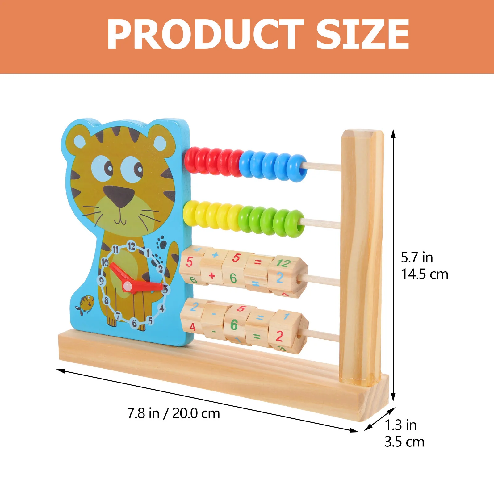 ساعة خشبية ملونة المعداد أداة الحساب التعليمي المبكر للأطفال الرياضيات الإدراك العد تعلم تحسين الذاكرة #6