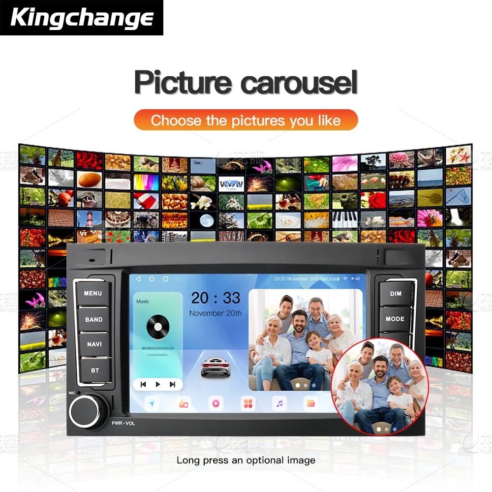 Kingchange 7'' Android 14 Car Radio Multimedia GPS For VW/Volkswagen/Touareg/Transporter T5 Multivan DSP CarPlay SWC Naviagtion