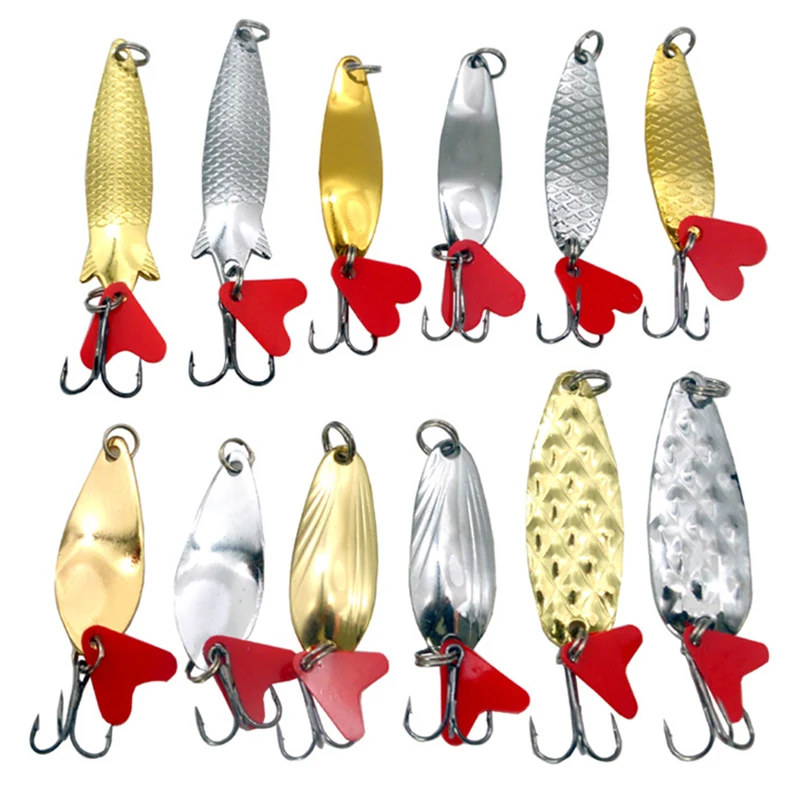 Fishing Spoons Lure5g-10g Spoon Shaped Pineapple Willow Leaf Multiple Sequins Luya Tip Mouth Horse Mouth Mandarin Fish Perch Cat