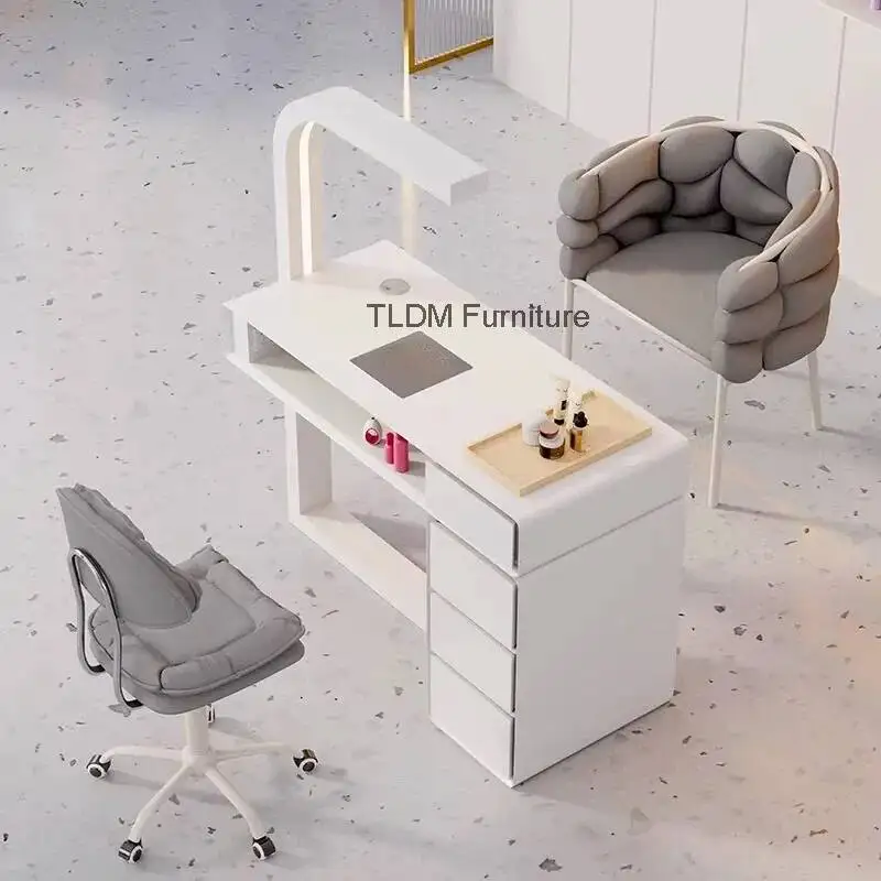 Nordic Creative Manicure Table Modern Solid Wood Multifunctional Storage Manicure Tables Nail Salon Furniture Mesa De Uñas FYNT