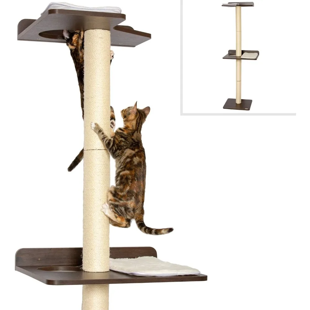 

Ultimate Cat Climbing Tower & Activity Tree. (24 x 20.8 x 76.8 inches (lwh) Tall Sisal Scratching Posts, Modern Wall Mounted