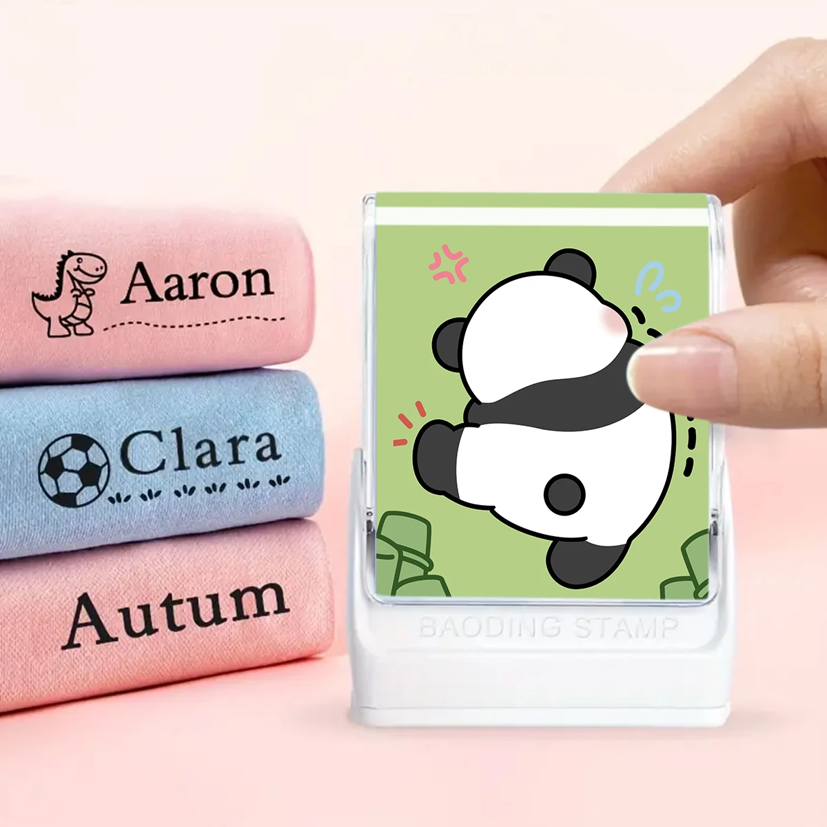 Customized children's name stamp,personalized waterproof stamp for clothing,Men's and women's personalized ink pad stamps