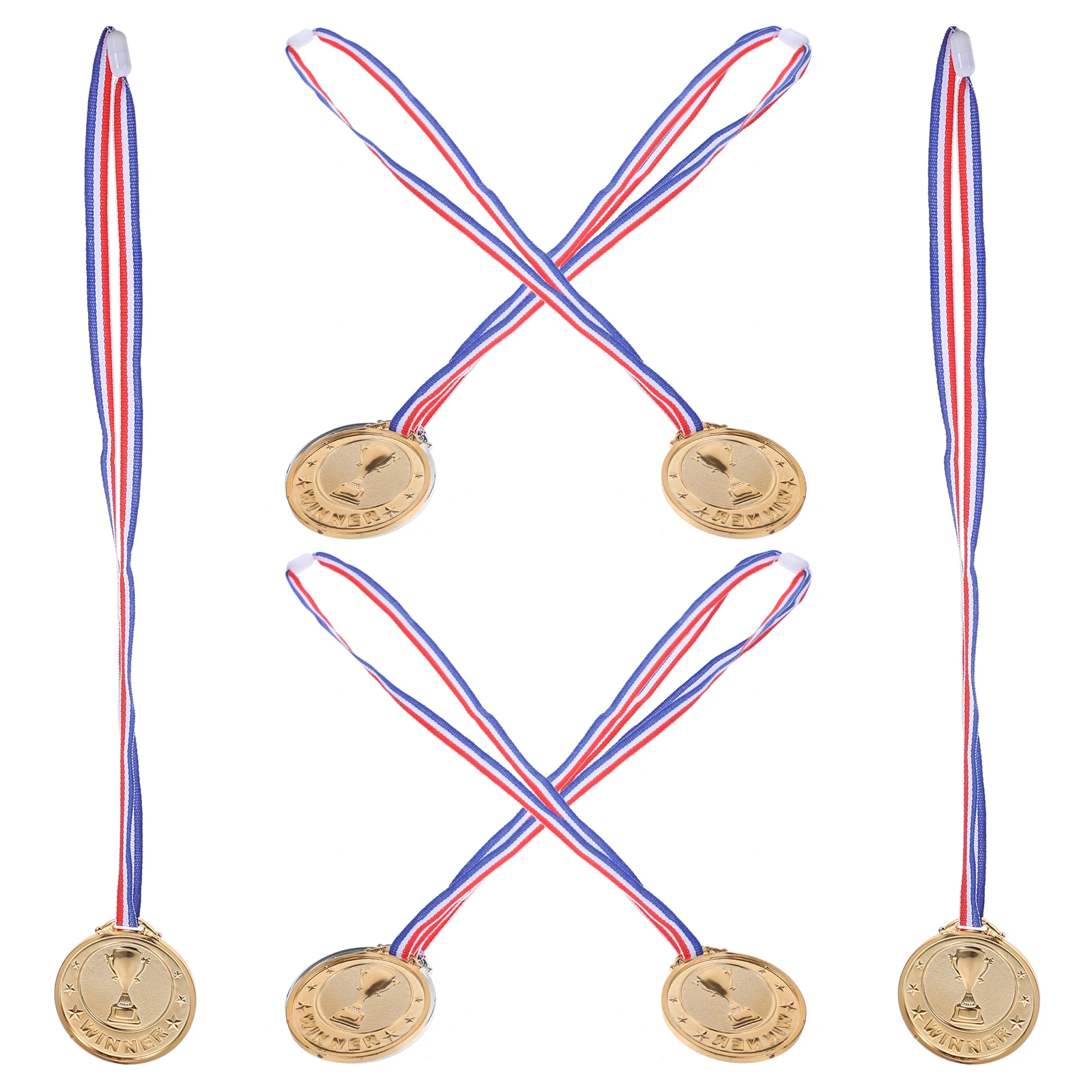 

6 Pcs Gold Rose Soccer Medals Trophy Award Bulk Plastic Small Kids sport medals medals for awards kids party prop Commemorative