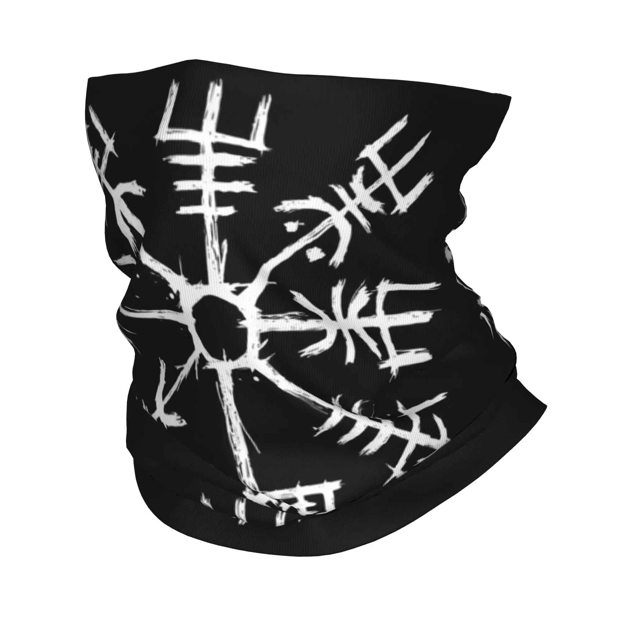 Viking Compass Symbol Bandana Neck Gaiter Windproof Face Scarf Cover Men Women Nordic Headband Tube Balaclava