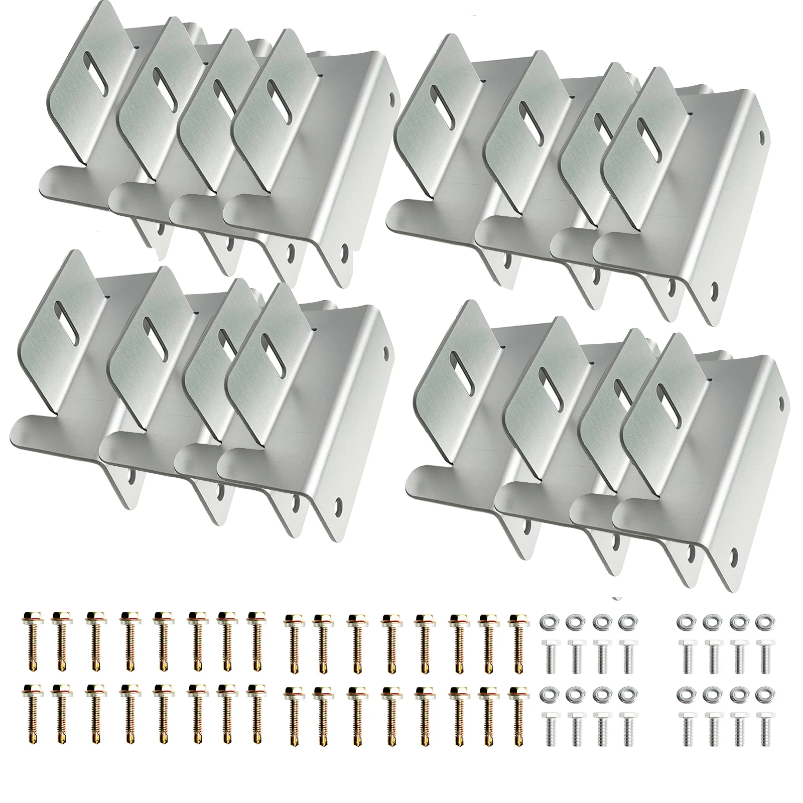 16/8/4-teiliges Solarpanel-Montagehalterungs-Set, Solarpanel-Aluminium-Montage-Z-Halterung zur Unterstützung von Wohnmobilen, Dächern, Booten