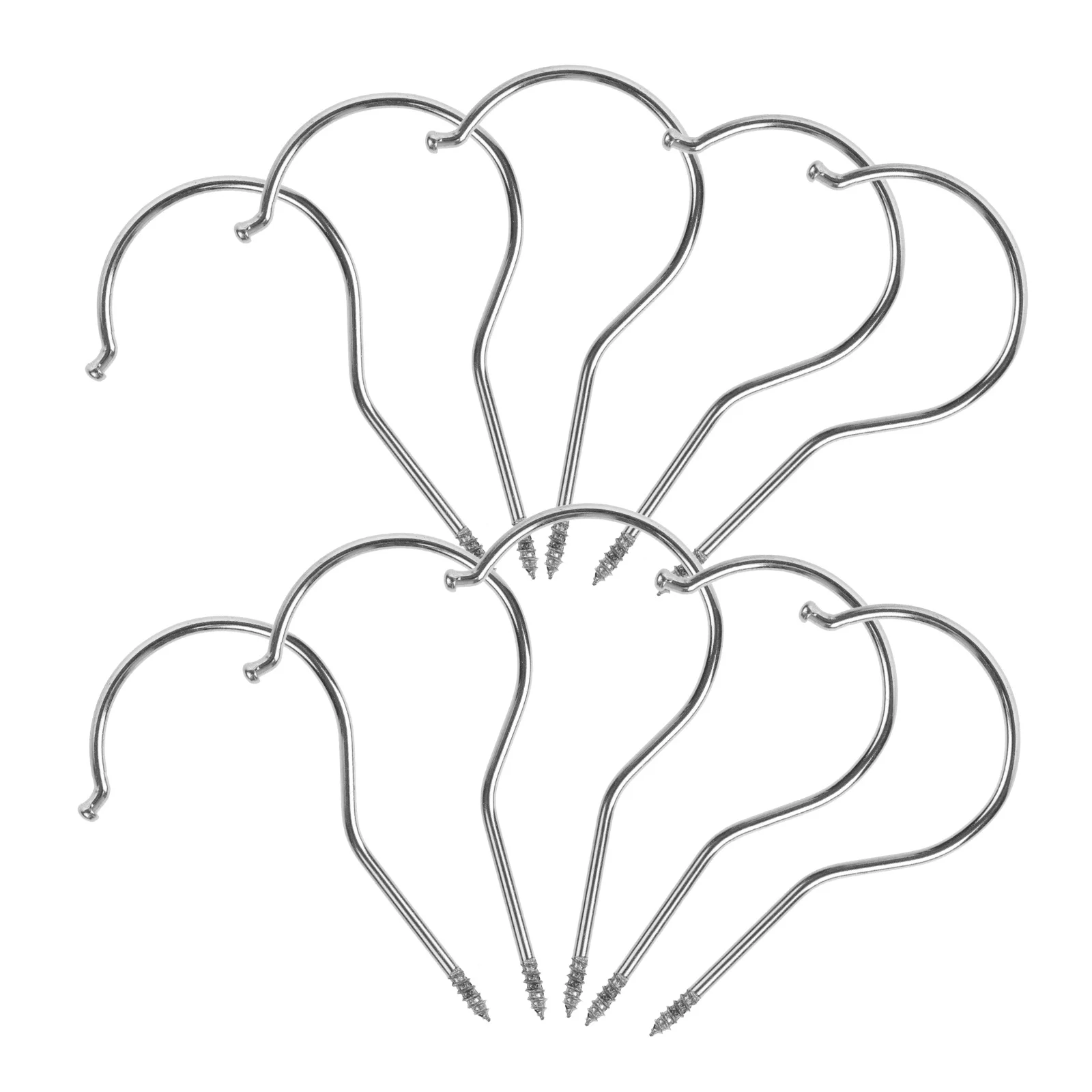 

10 Pcs Screw Ceiling Hooks Hanger Accessories Clothing Hangers Bold Silver Plant