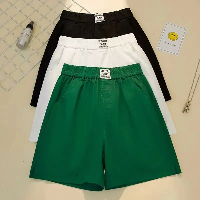 Summer New Loose Fit High Waist Shorts Women Fashion Wide Leg Slimming Casual Versatile Comfortable  Five-point Pants