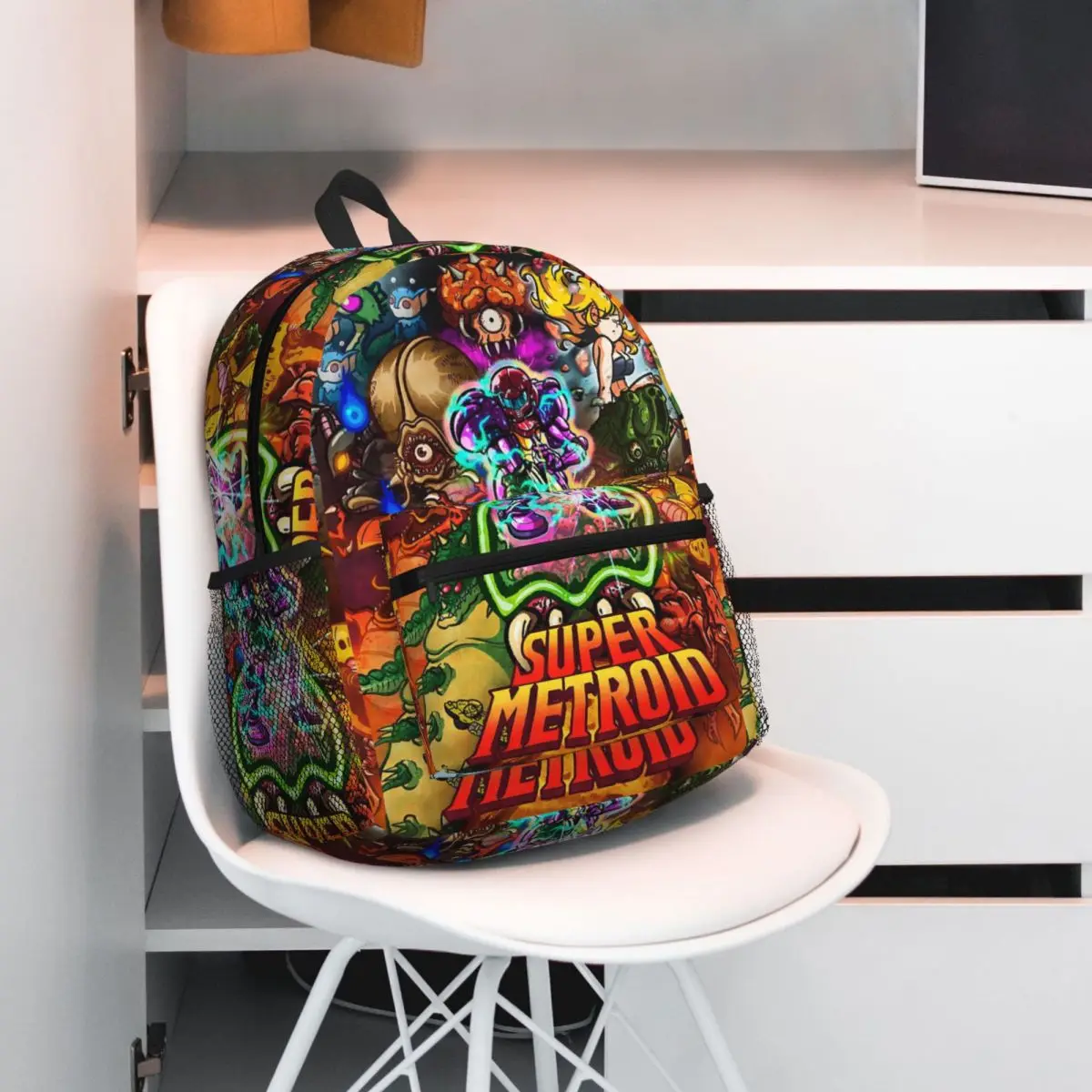 

Большой игровой рюкзак Super Metroid, рюкзак большой емкости для мальчиков и девочек, школьная сумка, сумки на плечо для мужчин и женщин