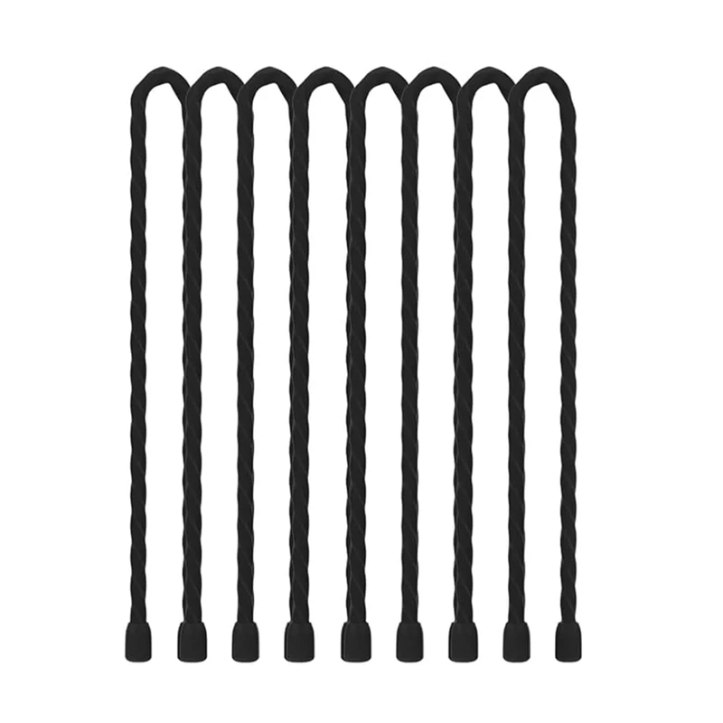 ABKJ-8Pcs 실리콘 케이블 타이, 재사용 가능한 트위스트 케이블 타이 스트랩, 번들 및 정리, 구부릴 수 있는 거치대 스트랩, 12 인치