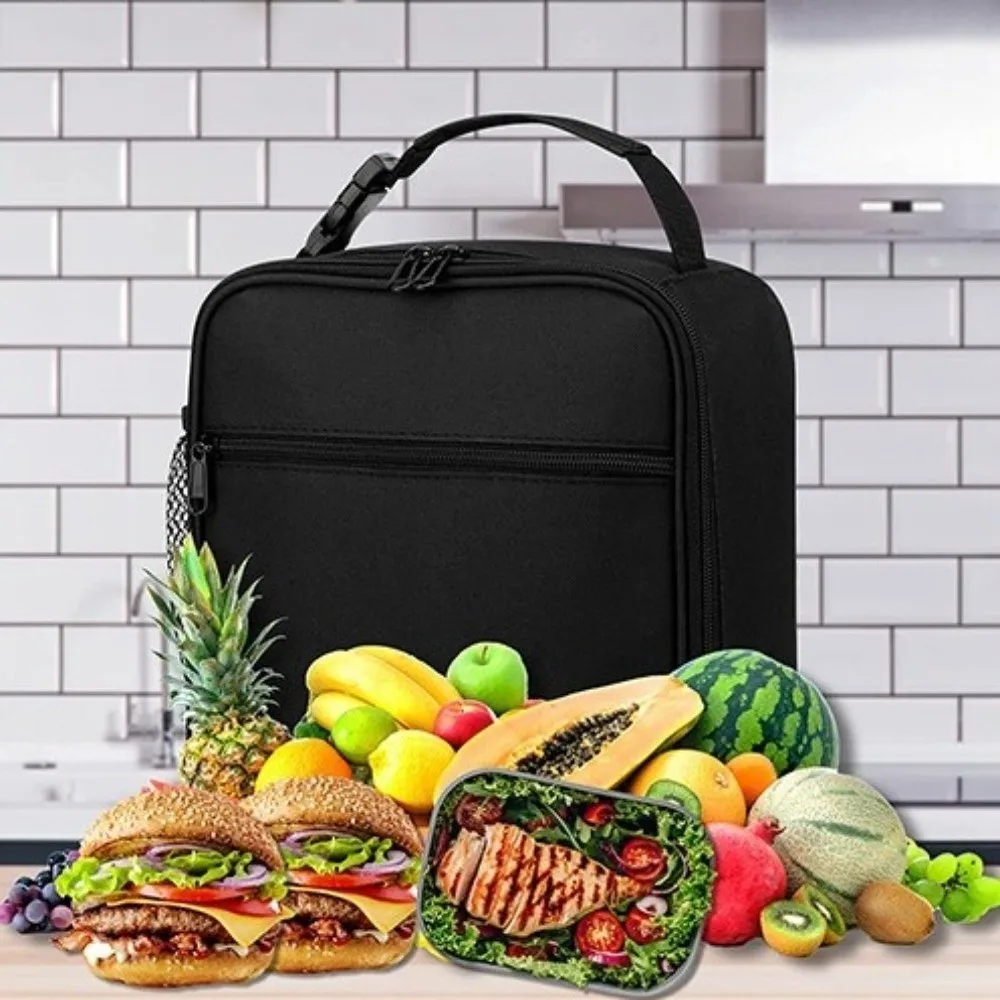 

Breakfast Box Oxford Cloth Thermal Lunch Bag Leak-Proof Square Portable Cooler Tote Waterproof Insulated Lunch Box School Use