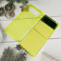 Fluorescent Neon Clear Case For Samsung Galaxy Z Flip 4 3 Cute Candy Color Slim Soft Silicone Gel Cover Samsung Z flip4 flip3 Z4