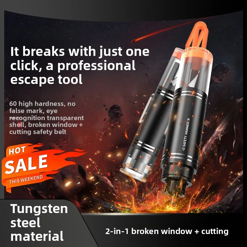 

2-in-1Car Safety Hammer Car with a Multi-functional Escape Hammer to Break the Glass Rescue Hammer Window Seat Belt Cutter whole