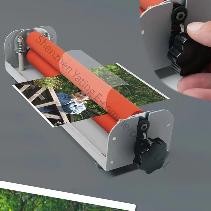 A4 Small Manual Cold Laminating Machine 12 Inch Portable Light Photo Hand Crank Film Machine Mobile Phone Case Manual Machine
