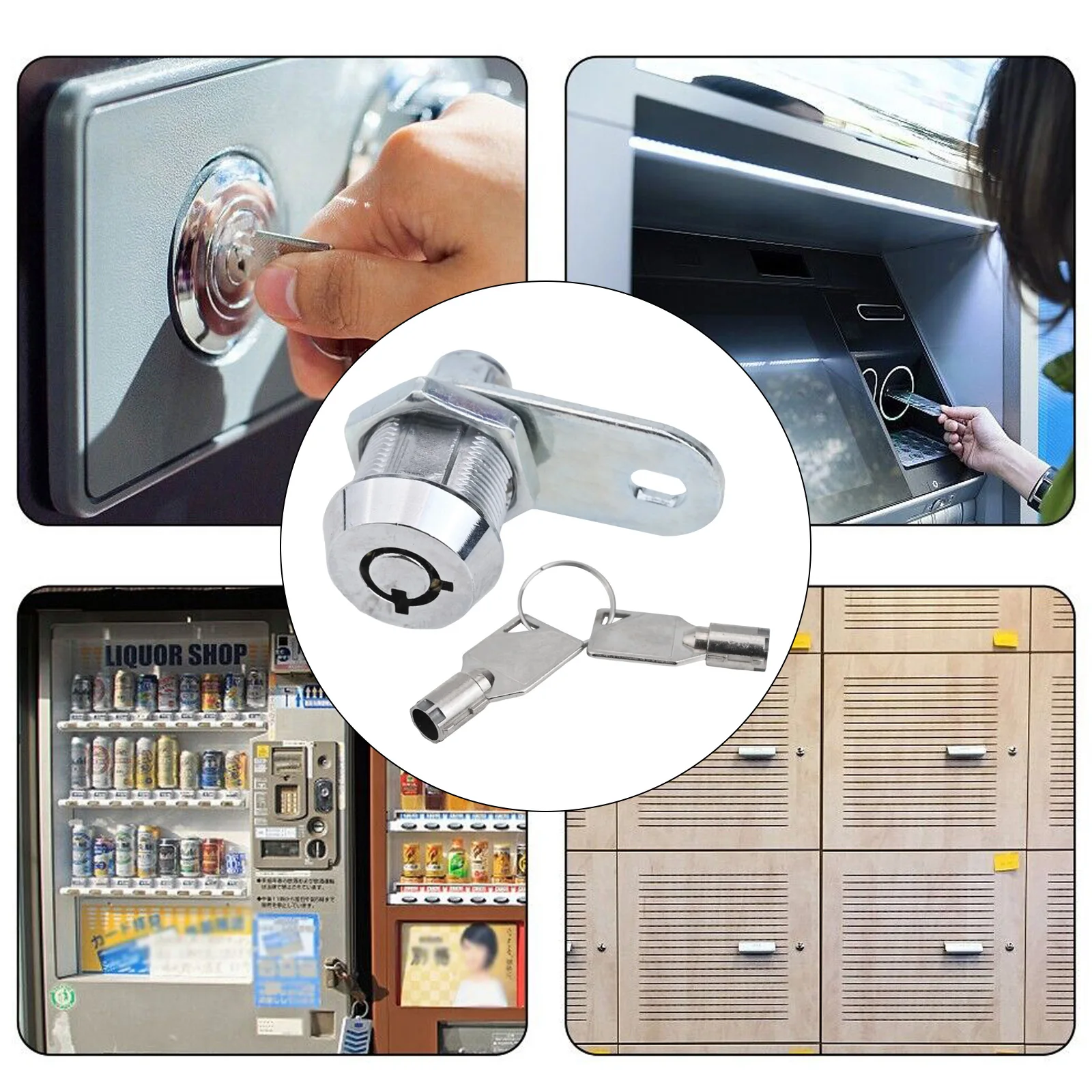

Cabinet Cam Lock Tubular Zinc Alloy Desk Drawer 2 Key 90 Degrees For Enclosures Furniture Lock Machine Mailbox