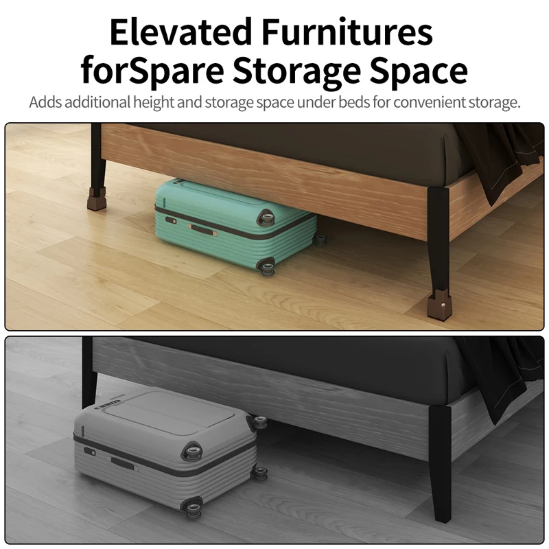 4PCS Adjustable Furniture Leg Risers Bed Foot Pads with Screw Clamp Heavy Duty Square Round 52 102mm Sofa Table Chair Leg Risers