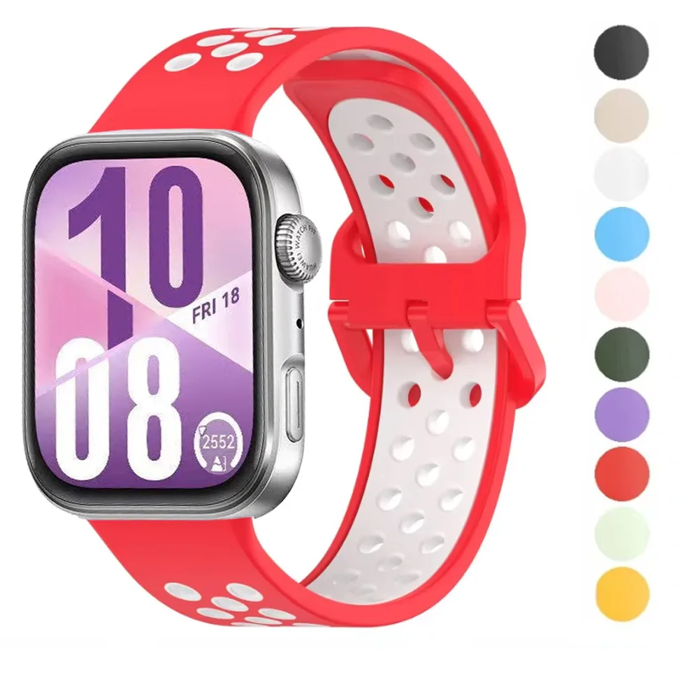 Двухцветный силиконовый браслет для Huawei Watch Fit 4/3, мягкий удобный спортивный браслет для Huawei Watch Fit 4 Pro, аксессуар, ремень-браслет