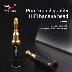 YYAUDIO 8pcs Banana Plug 24K Gold Plated Banana Plugs for Speaker Cable Wire Banana Connector Adapter Speaker Plug Adapter