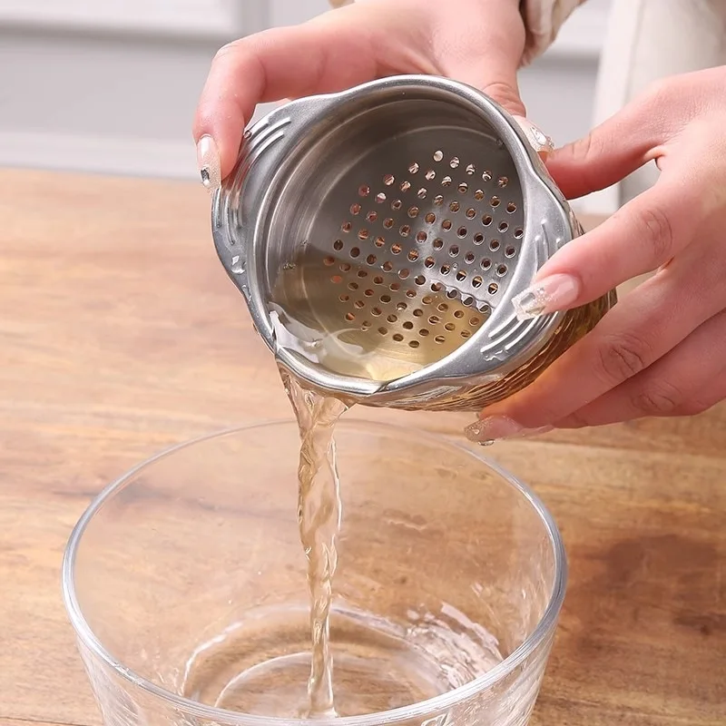 1pc Creative Compact Practical Home Use Stainless Steel Filter With Ear For Drip And Strainer Kitchenware