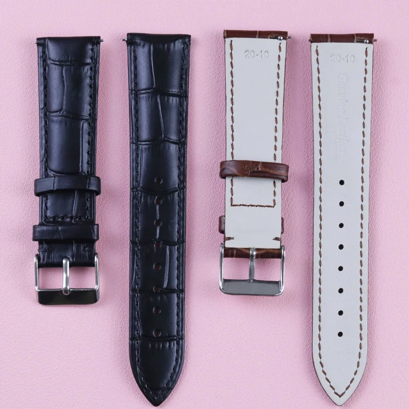 Full Grain Leather Quick Release Real Animal Genuine Leather Watch Strap 12-24mm Replacement Watchband Top Quality Free shipping