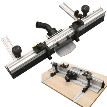 Valla de perfil de aluminio de 700mm con rieles en T de ajuste fino, soportes deslizantes, mesa enrutador, valla, medidor de inglete, conector de valla para carpintería